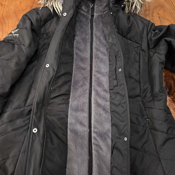 Free Country Black Puffer Jacket with Faux Fur Hood - Picture 9 of 14